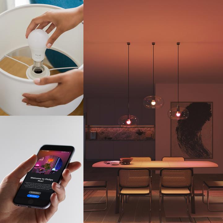 Produktbild Philips Hue Essential White & Color Ambiance (E27, 806 lm, 3x)