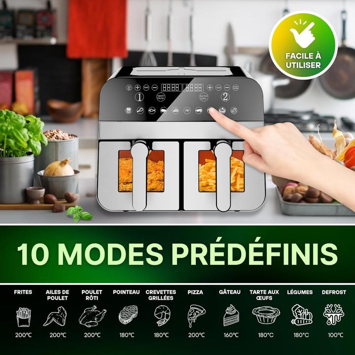 Image du produit Comfy Nest Friteuse à air double avec fenêtres