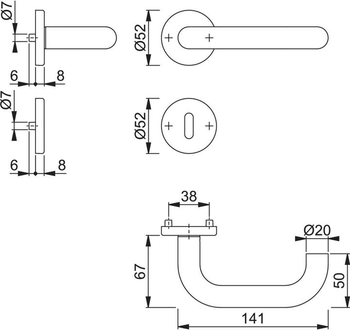 Actual product image Hoppe Handle sets E138Z/E42KV/E42KVS Paris (Door set)