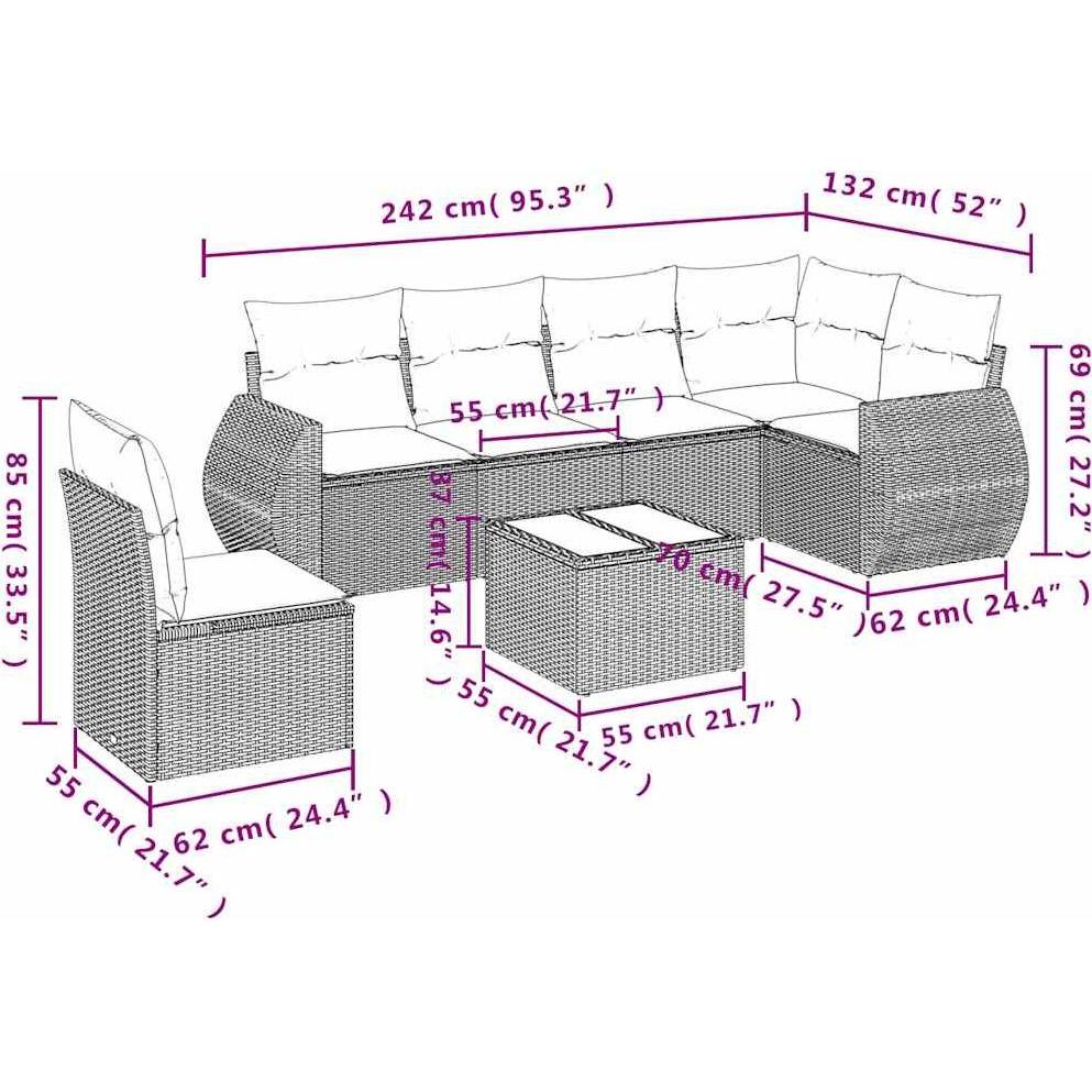 Thumbnail - VidaXL, Gartenlounge, 10-tlg. Garten-Lounge-Set mit Kissen