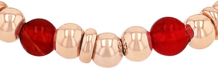 Immagine prodotto S.Oliver Armschmuck für Damen, Edelstahl, Chalzedon, Achat, Steel Beads (17 cm, Acciaio inossidabile)