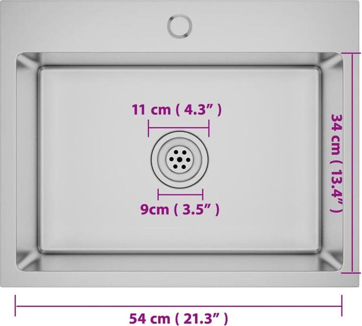 Actual product image vidaXL Küchenspüle (Fitted sink, 44 cm, 59 cm)