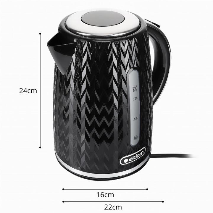 Produktbild Eldom kettle NELO, capacity 1.7 l, power 2000 W, black (1.70 l)