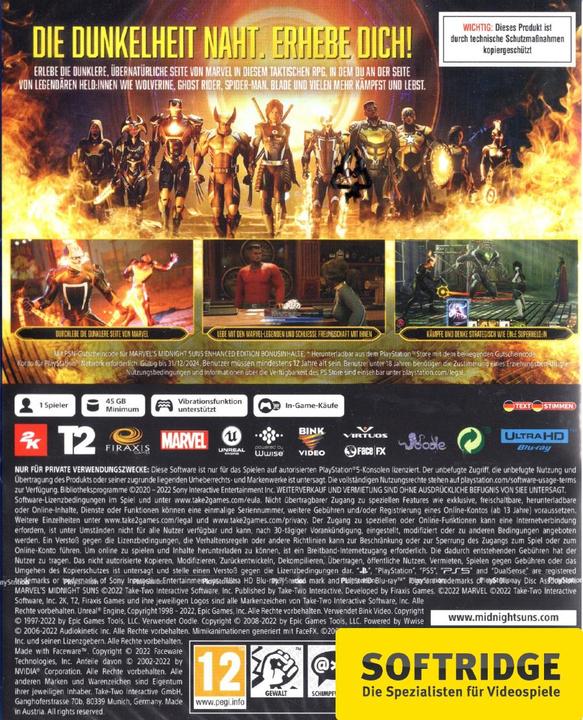 Immagine prodotto 2K Games I Soli di Mezzanotte della Marvel (PS5, DE)