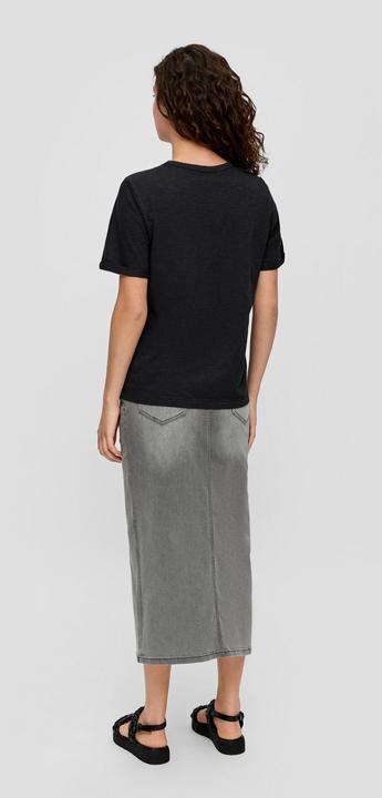 Actual product image S.Oliver T-Shirt Meliertes T-Shirt mit fixiertem Ärmel-Umschlag und Brusttasche (34)