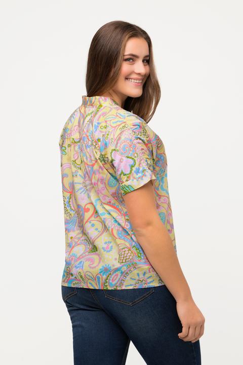 Produktbild Ulla Popken Bluse, floraler Druck, Oversized, V-Ausschnitt, Halbarm (50, 52)