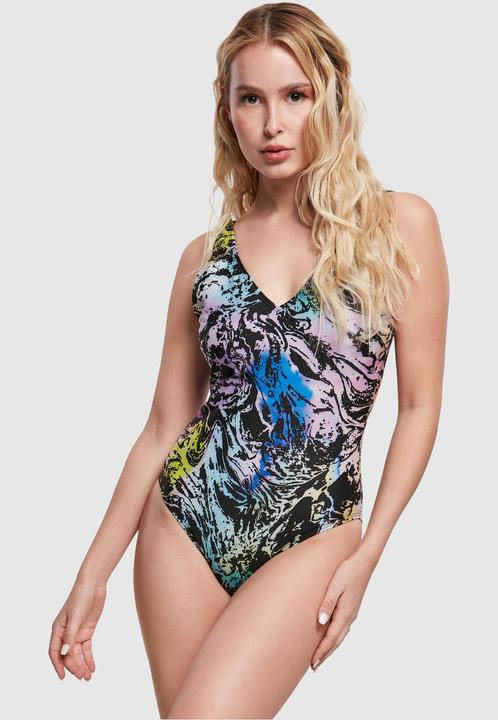 Produktbild Urban Classics Ladies Recycled Pattern High Leg Swimsuit (S)