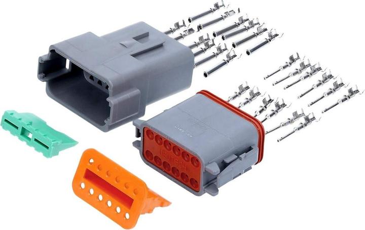 Produktbild Kalitec wasserdichter KfZ Industrie Stecker KALI-1212 DEUTSCH DT Set 12-polig 0,75-2,1mm² I Original vom deu