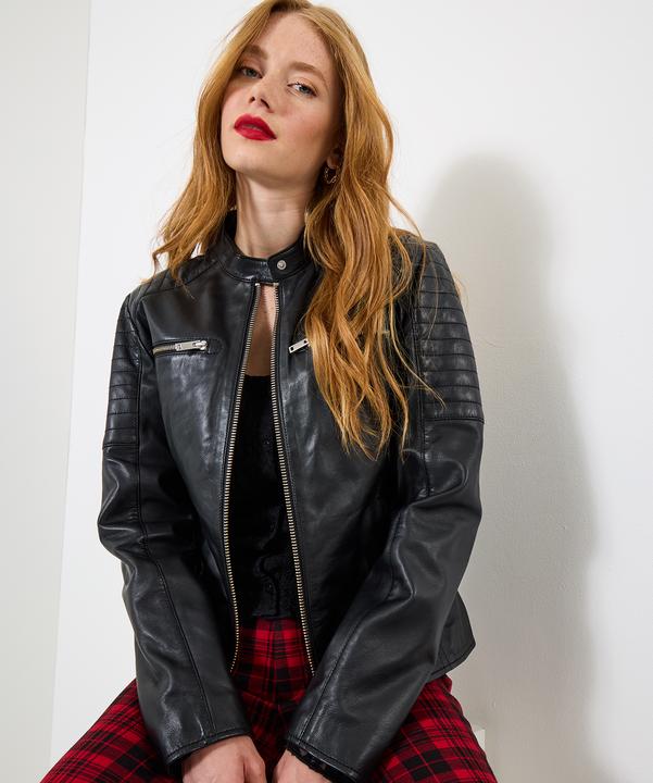 Actual product image Joe Browns Quilted Sleeve Biker Jacket (38)