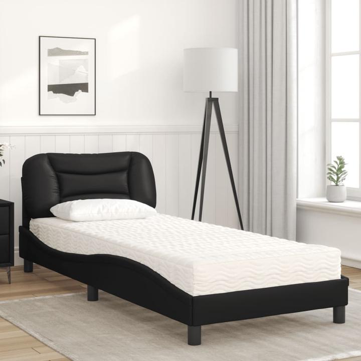 Produktbild VidaXL Bett Polsterbett Doppelbett Kunstlederbett mit Matratze 200x200cm (200 x 200 cm)