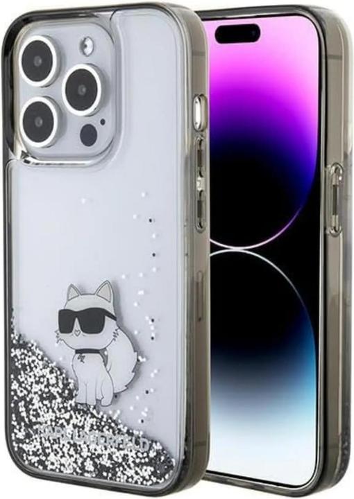 Immagine prodotto Karl Lagerfeld KLHCP15XLKCNSK Custodia rigida trasparente per iPhone 15 Pro Max 6,7" Liquid Glitter Choupette (Apple iPhone 15 Pro Max)