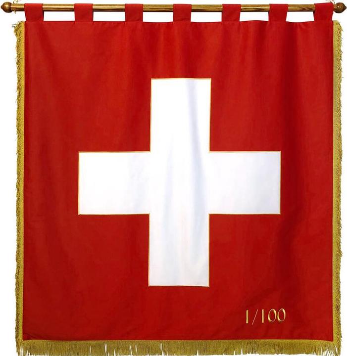 Keller Fahnen Schweizerfahne «Stickerei Limited Edition» Polycanvas 205g/m2 120x120 cm