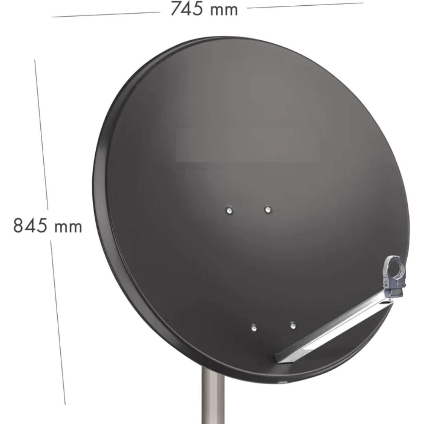 Thumbnail - Opticum SAT-Offsetantenne X80 Stahl, anthrazit, Ý 80cm, SAT Spiegel + SAT Antennen, Grau