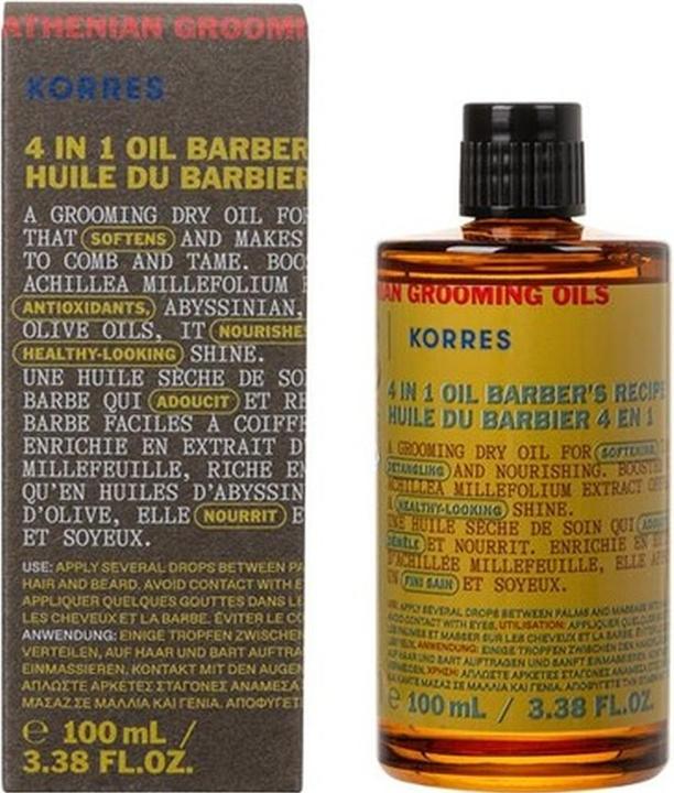 Actual product image Korres Athenian Grooming 4 In 1 Oil Barber's Recipe - 100ml (100 ml)