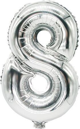 Produktbild Papstar Folienballon "Zahlen", Ziffer: 8, silber (1 x)