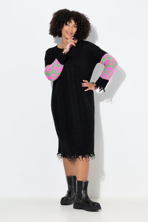 Produktbild Angel of Style Strickkleid, Straight Fit, Midilänge, Fransen, Leo-Langarm (60)