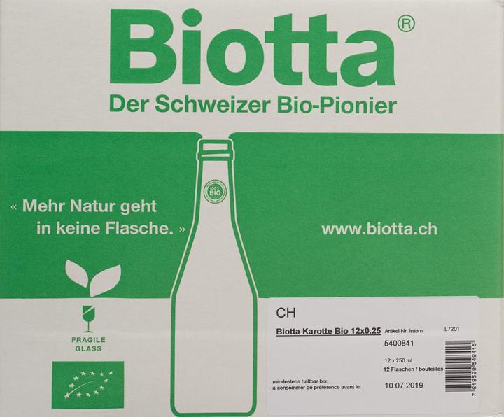 Image du produit Biotta Jus de carotte bio (12 x 25 cl)