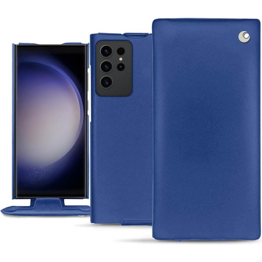 Noreve Lederschutzhülle vertikal (Samsung Galaxy S23 Ultra), Smartphone Hülle, Blau
