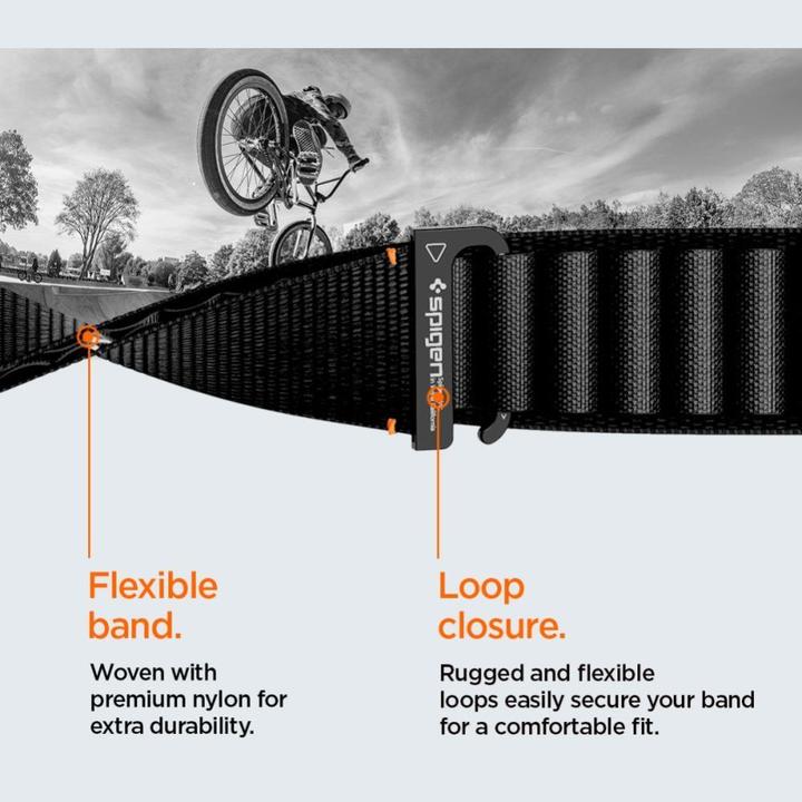 Produktbild Spigen - WBF1 - Apple Watch 6 / 7 / 8 / 9 / 10 / SE / SE 2 / Ultra / Ultra 2 (44/45/46/49mm) - Black (Fabric, Nylon)