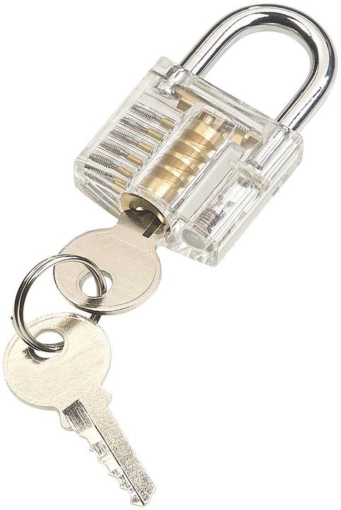 AGT Durchsichtiges Lockpicking-Übungsschloss mit 2 Schlüsseln
