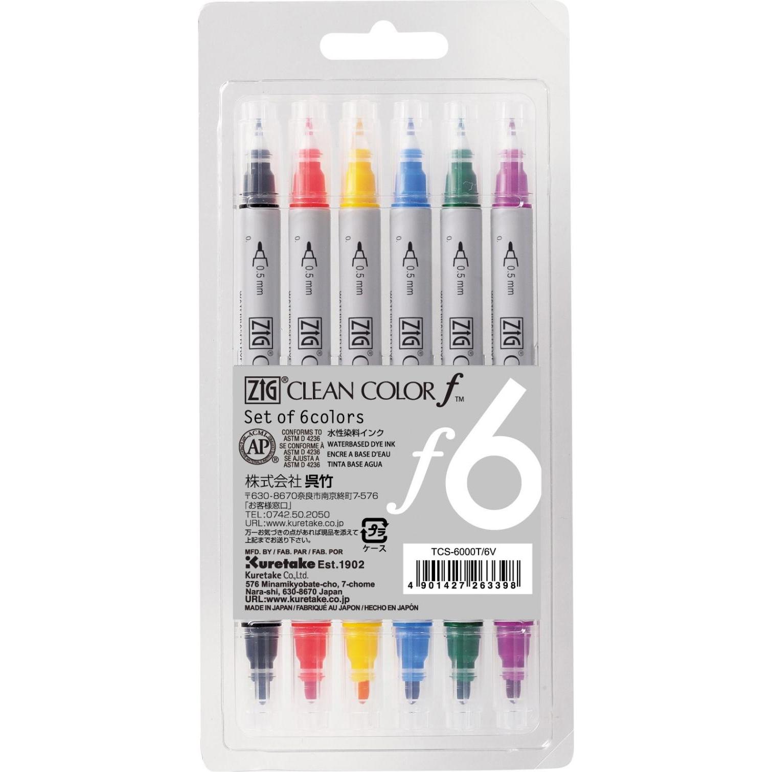 Thumbnail - Zig, Marker, Clean Color f - Set mit 6 Farben