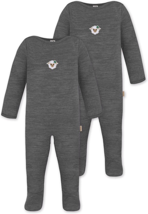 Normani 2er Pack Baby Merino Strampler „Levin" - 9411