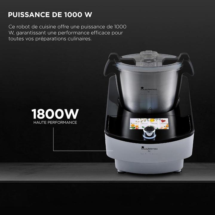 Image du produit MasterPRO Robot multifonction intelligent avec écran tactile couleur, programmes et accessoires (1000 W, 3.50 l)