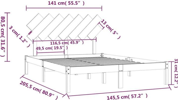 Image du produit vidaXL Bettrahmen (140 x 200 cm)