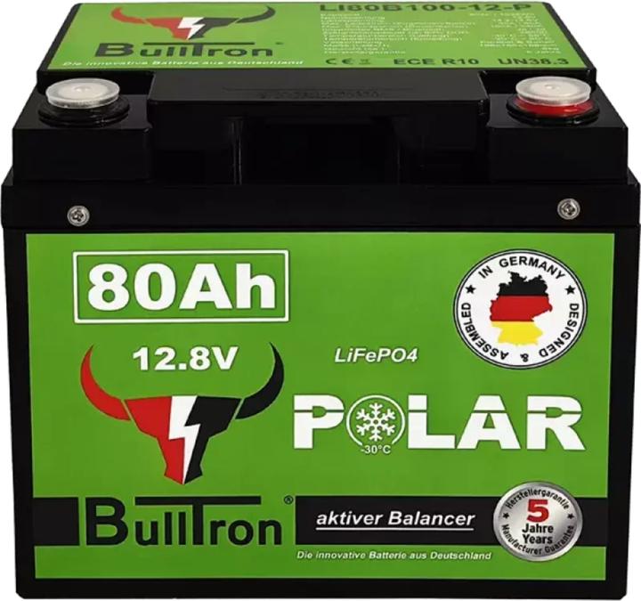 Produktbild Bulltron Batterie Polar 80 Ah LiFePO4 12,8 V Akku mit Smart BMS, Bluetooth App, aktiver Balancer und (12.80 V, 80 Ah)
