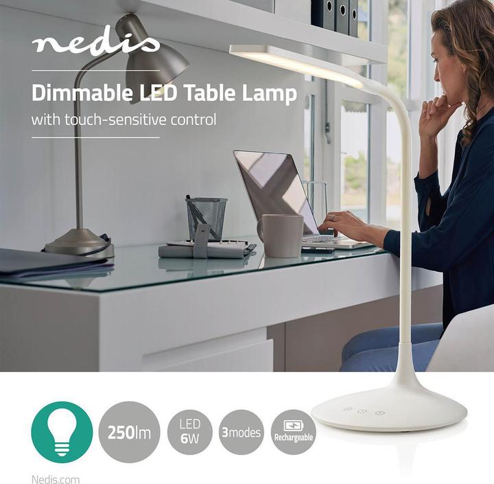 Productafbeelding Nedis Dimbare LED tafellamp, oplaadbare batterij, 250lm