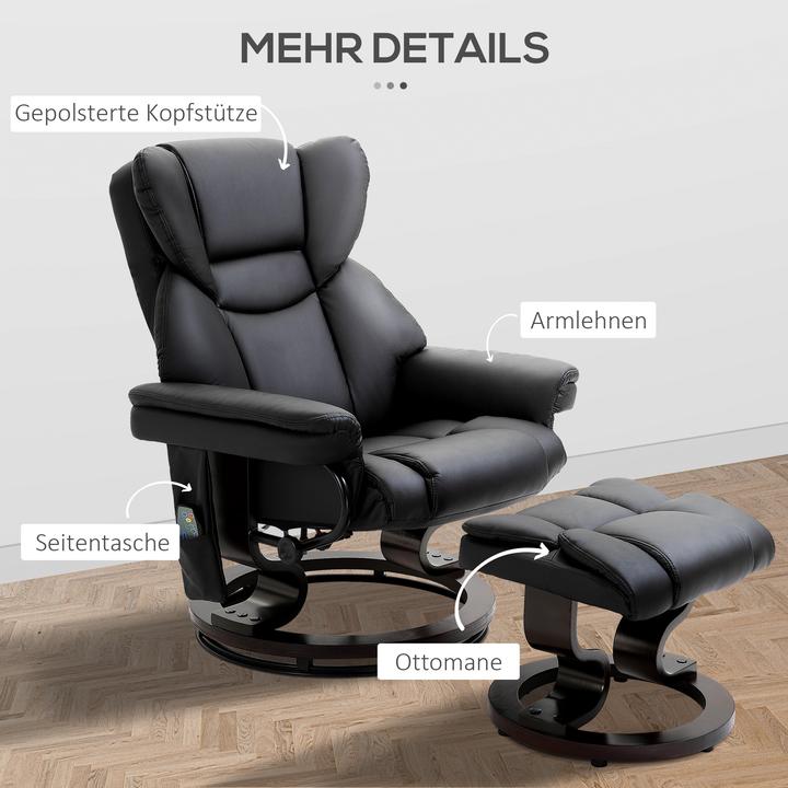 Image du produit Homcom Fauteuil de massage avec fonction de couchage