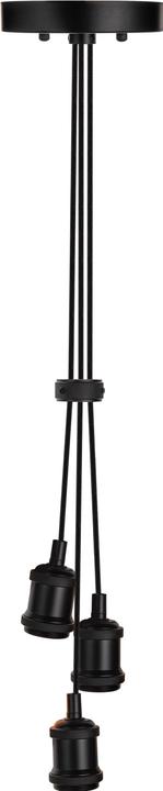 Luxula Pendelleuchte Avocado 3 flammig, für 3 x E27, Metall, 1,5 m Textilkabel, schwarz (E27)