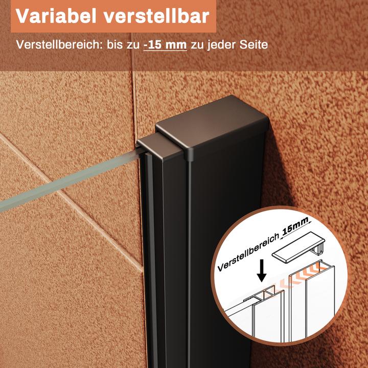 Image du produit SONNI Duschkabine mit Eckeinstieg, 90 x 90 cm, schwarze Dusche, Höhe 195 cm, mit Schwingtüren 6 mm N (100 cm, 90 cm, 195 cm)