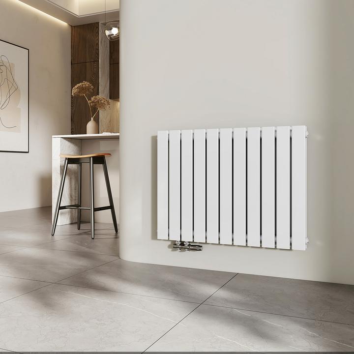 Produktbild Emke Heizkörper, Flachheizkörper mit Zentralanschluss, Weiss 63x84cm 1136W Doppellagig (1136 W)