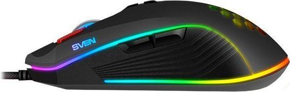 Actual product image Sven RX-G850 up to 6400 DPI Soft Touch Metal bottom Braided cable Gaming software 3 extra (Cable)