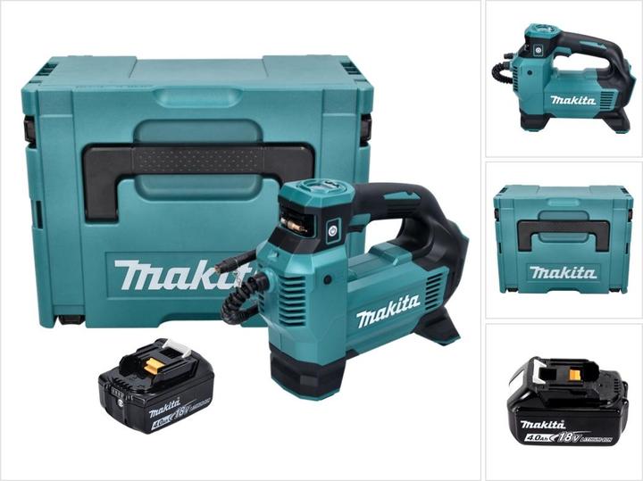 Actual product image Makita DMP 181 M1J Battery compressor 18 V 11,1 bar + 1x battery 4,0 Ah + Makpac - without charger