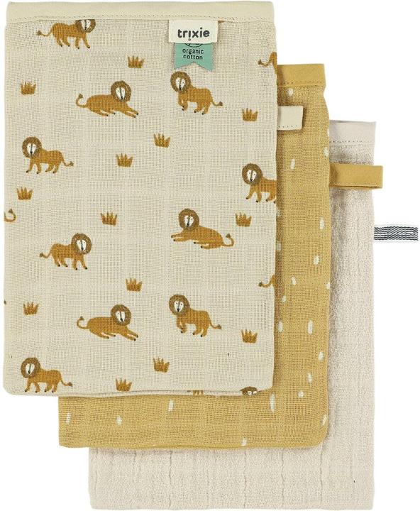 Actual product image Trixie Baby Gauze washing gloves set of 3 lion (MQ3)