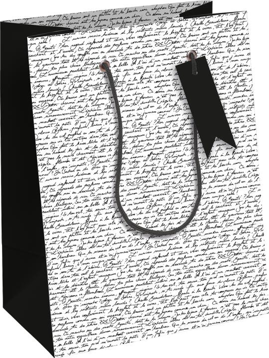 Baudelaire, Excellia, gift bag M 21,5x10,2x25,3 cm - Black & White