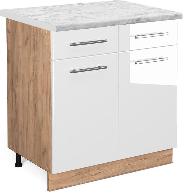 Gold power oak, Marble-white, White, White High Gloss