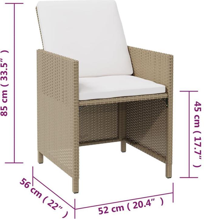 Produktbild vidaXL Gartenstuhl und Hocker