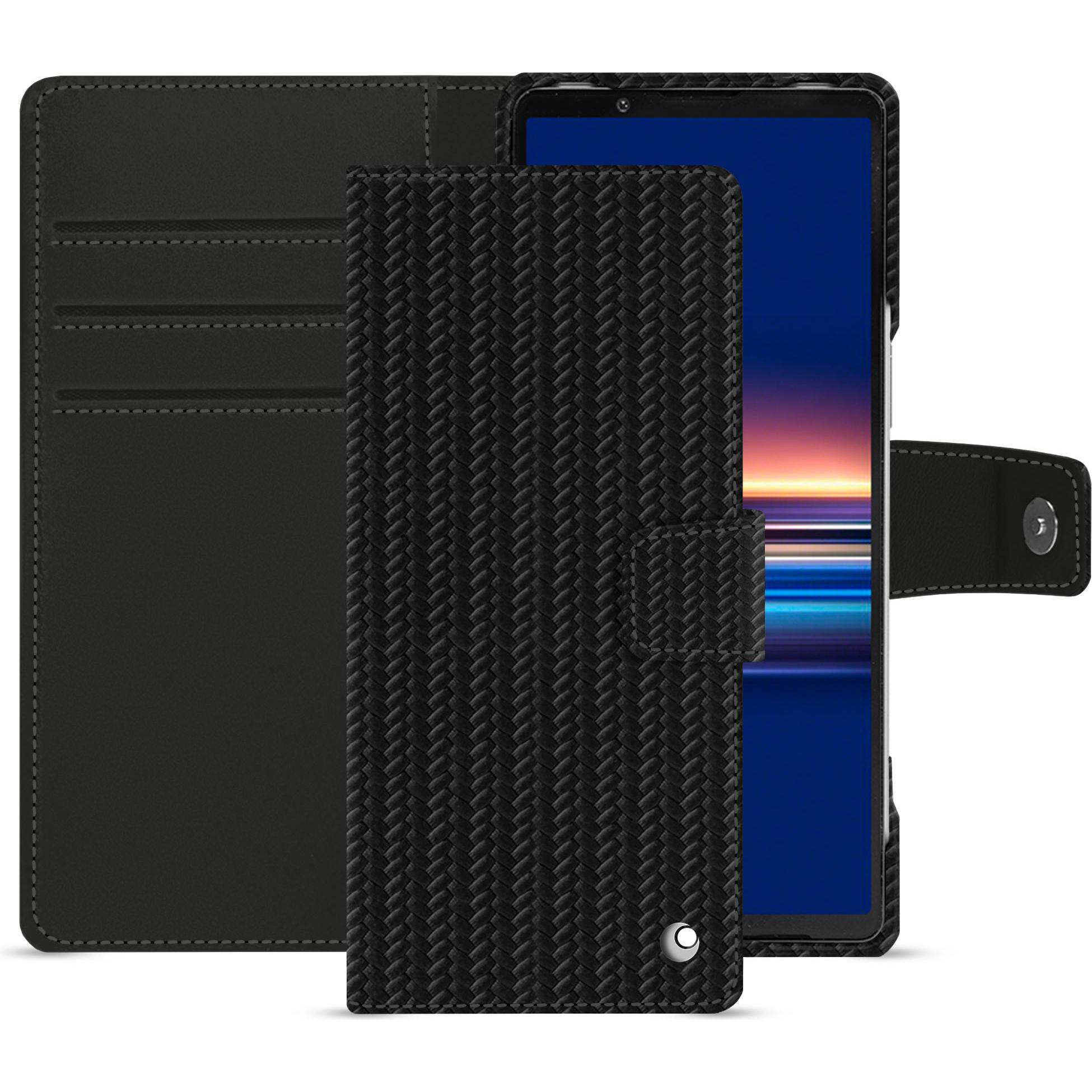 Noreve Lederschutzhülle Sony Xperia 5 V (Sony Xperia 5 V), Smartphone Hülle, Schwarz