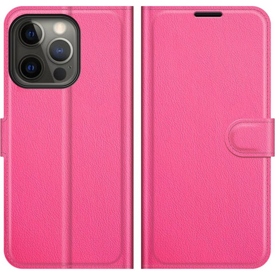 Cover-Discount iPhone 13 Pro - Leder Etui Hülle pink (Apple iPhone 13 Pro), Smartphone Hülle, Pink