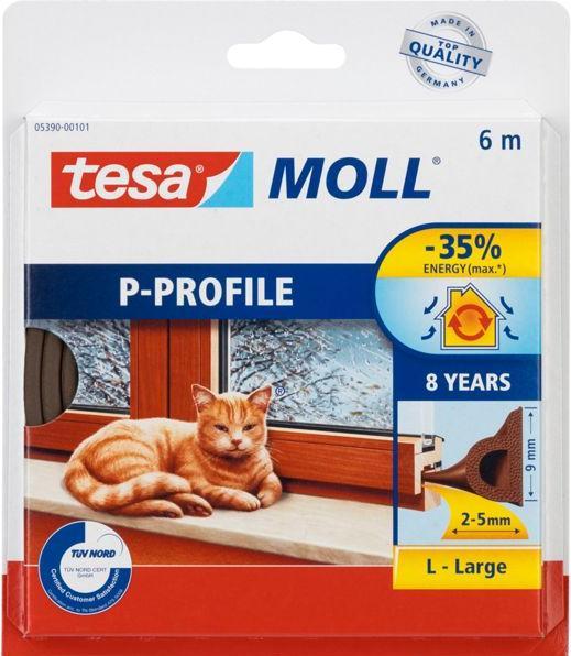 Actual product image tesa tesamoll CLASSIC P-profile window seal, rubber seal for insulation