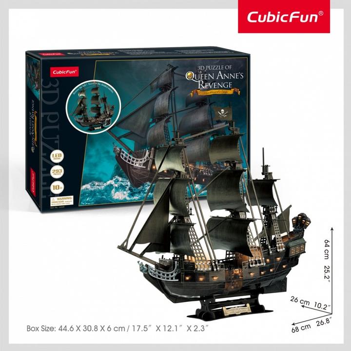 Productafbeelding Cubicfun CUBIC FUN LED 306-20522 3D LED PUZZEL - DE WRAAK VAN KONINGIN ANNE (293 onderdelen)
