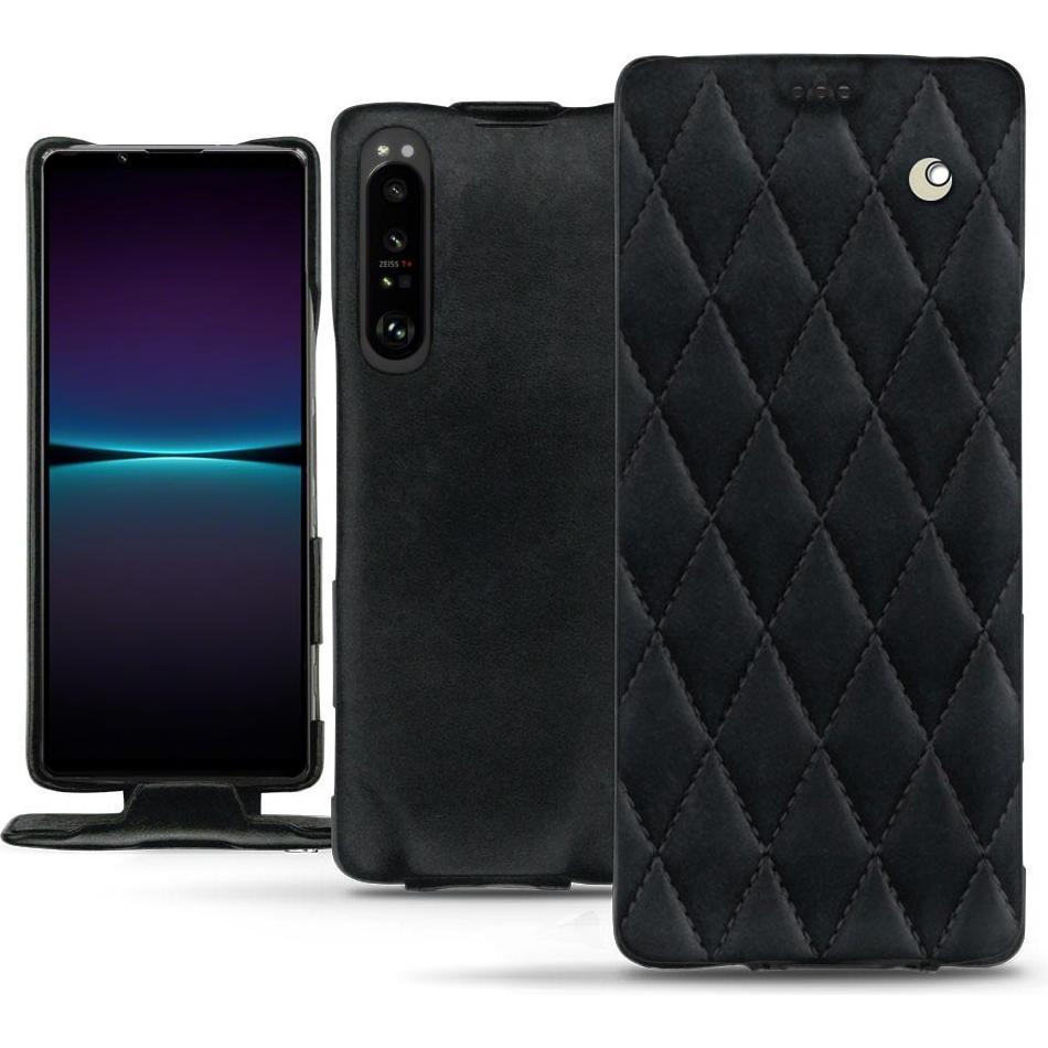 Noreve Lederschutzhülle vertikal (Sony Xperia 1 IV), Smartphone Hülle, Schwarz