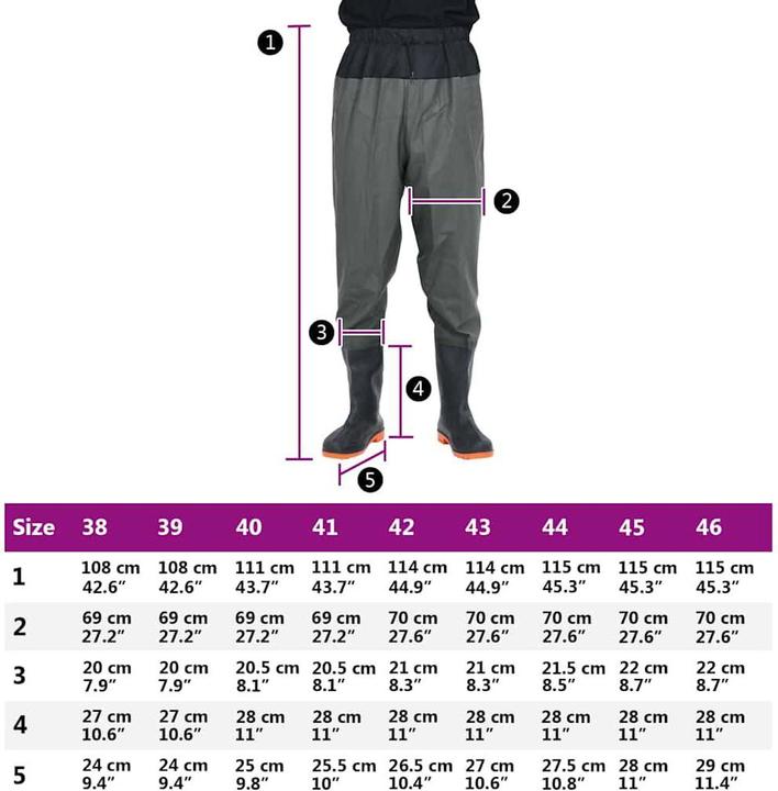 Actual product image vidaXL Hip waders with boots (Frequency band 38 (2600 MHz))