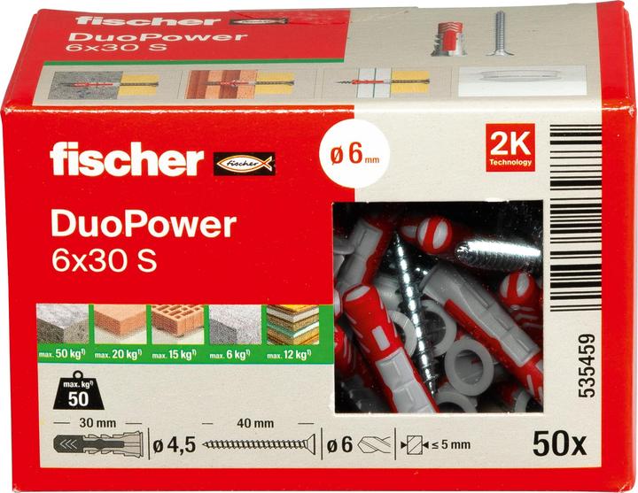 Produktbild Fischer DuoPower 6x30 S (50 Stk.)