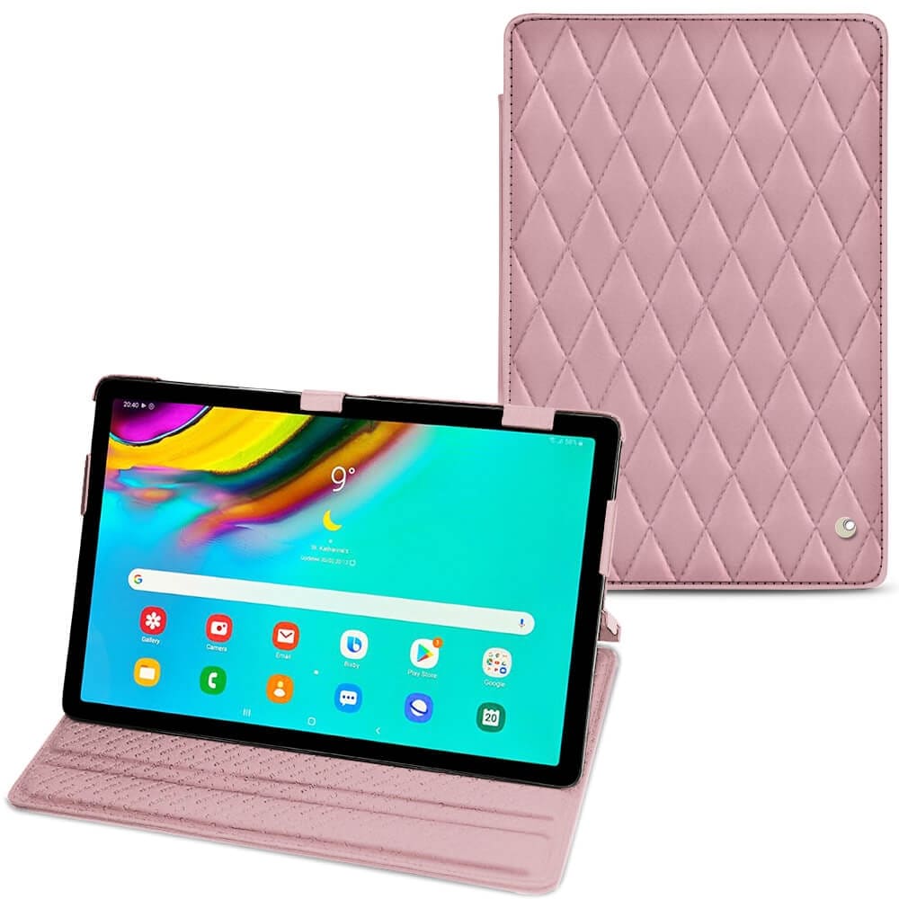 Noreve Lederschutzhülle horizontal (Galaxy Tab S5e), Tablet Hülle, Rosa