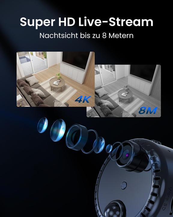 Produktbild Hycency Mini WLAN Überwachungskamera mit 4K und Nachtsicht