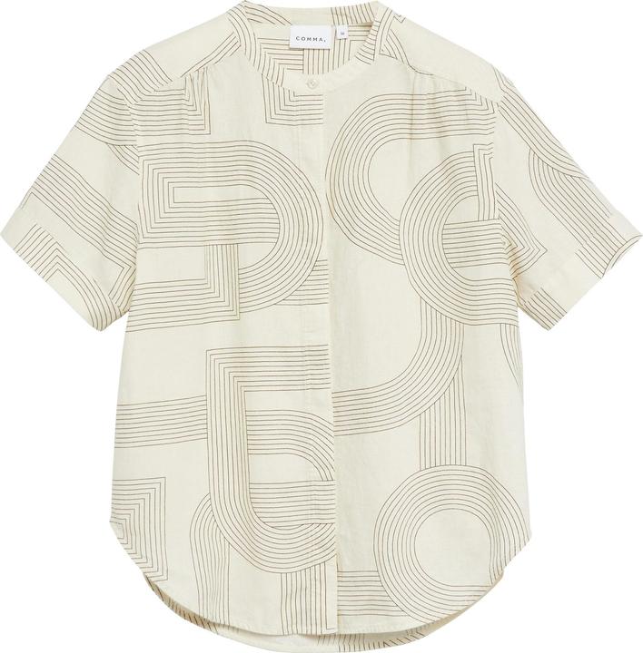 Immagine prodotto Comma Bedruckte Leinen-Lyocell-Bluse mit kurzen Ärmeln (48)